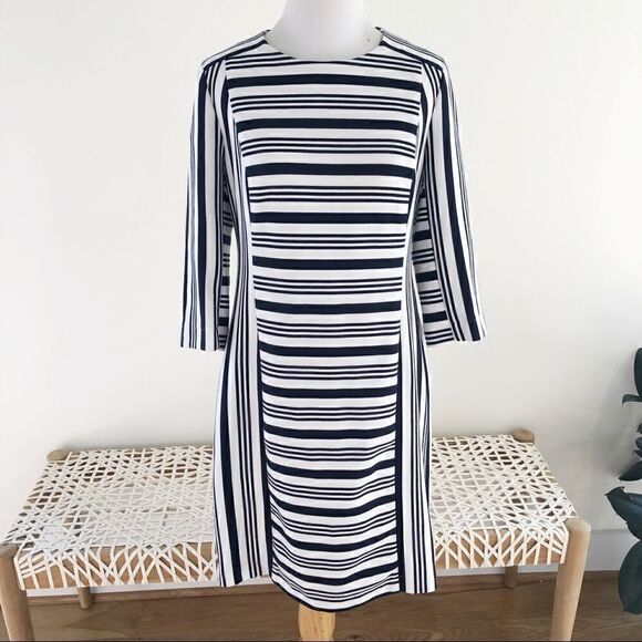 Banana Republic Navy and White Striped Dre… - Picture 1 of 5